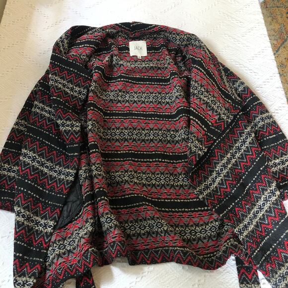 Jack by BB Dakota Open Front Wool Blend Knit Cardigan S Aztec Southwestern Boho - Picture 8 of 13